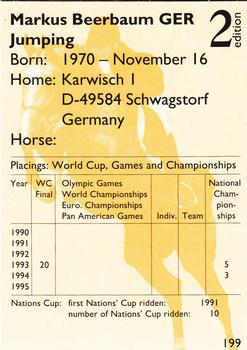 1995 Collect-A-Card Equestrian #199 Markus Beerbaum Back